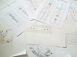 Handgefertigte Skizzen - Moderne Bleiverglasung