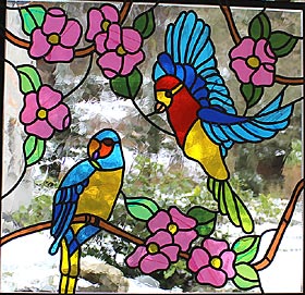 Buntglasfenster Vogel Dekor