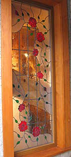Glasfenster Festverglasung Rosen