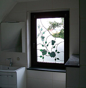 Fenster Bad Bleiverglasung