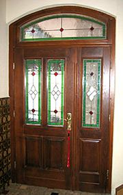 Haustüranlage mit Bleiglas Ornament