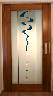 Moderne Bleiverglasung Eingangstür