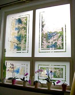 Fusingglas Fenster in Bauhaus Villa