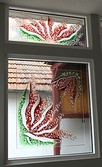 buntes Glasfenster modern
