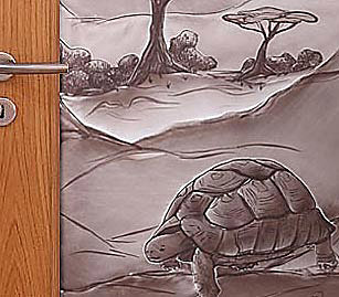 Echte Glasmalerei Schildkröte