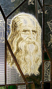 Glasmalerei Portrait Leonardo Da Vinci