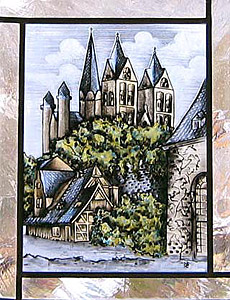 Glasmalerei Stadtansicht Limburger Dom