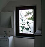 Fenster mit Bleiglas Rosenmotiv in schwarz wei&szlig; - Glas Schlieker